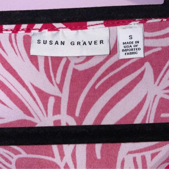 Susan Graver S Floral Tunic Liquid Knit QVC Pink - Picture 4 of 8